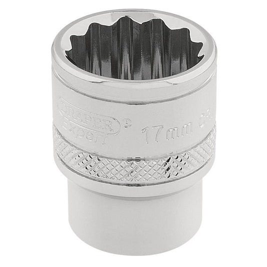 Draper Expert HI-TORQ® 12 Point Socket, 3/8" Sq. Dr., 17mm