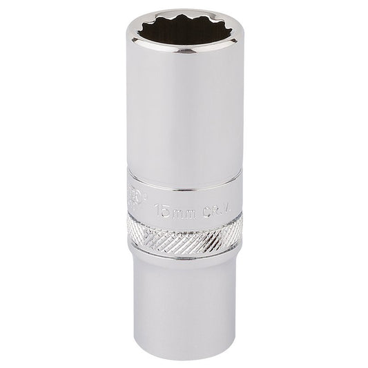 Draper Expert HI-TORQ® 12 Point Deep Socket, 3/8" Sq. Dr., 15mm