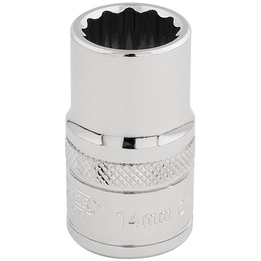 Draper Expert HI-TORQ® 12 Point Socket, 1/2" Sq. Dr., 14mm