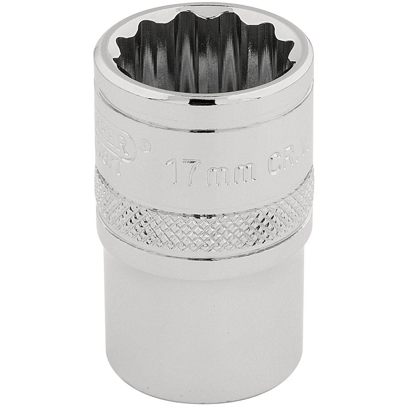 Draper Expert HI-TORQ® 12 Point Socket, 1/2" Sq. Dr., 17mm