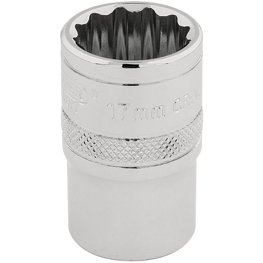 Draper Expert HI-TORQ® 12 Point Socket, 1/2" Sq. Dr., 17mm