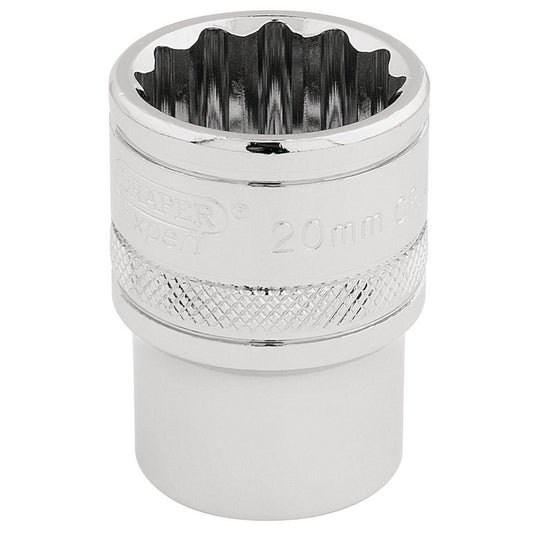 Draper Expert HI-TORQ® 12 Point Socket, 1/2" Sq. Dr., 20mm