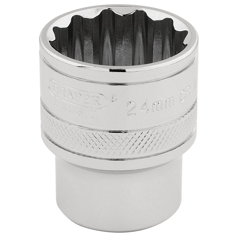Draper Expert HI-TORQ® 12 Point Socket, 1/2" Sq. Dr., 24mm