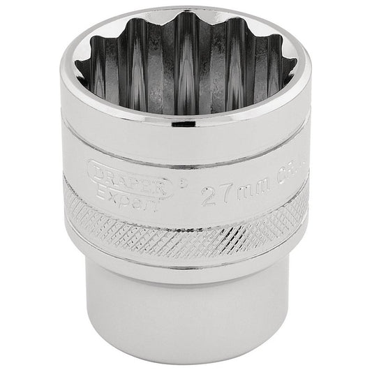Draper Expert HI-TORQ® 12 Point Socket, 1/2" Sq. Dr., 27mm