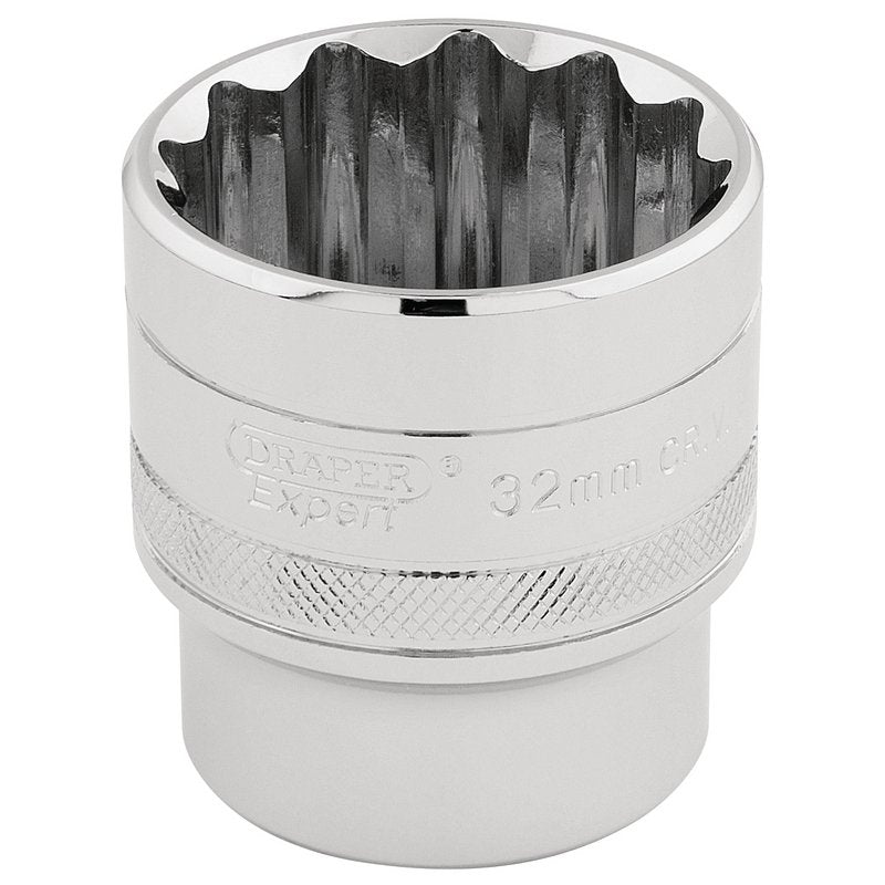 Draper Expert HI-TORQ® 12 Point Socket, 1/2" Sq. Dr., 32mm