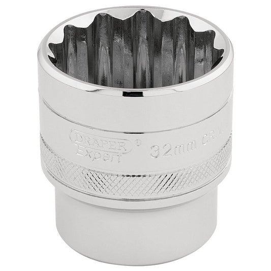 Draper Expert HI-TORQ® 12 Point Socket, 1/2" Sq. Dr., 32mm