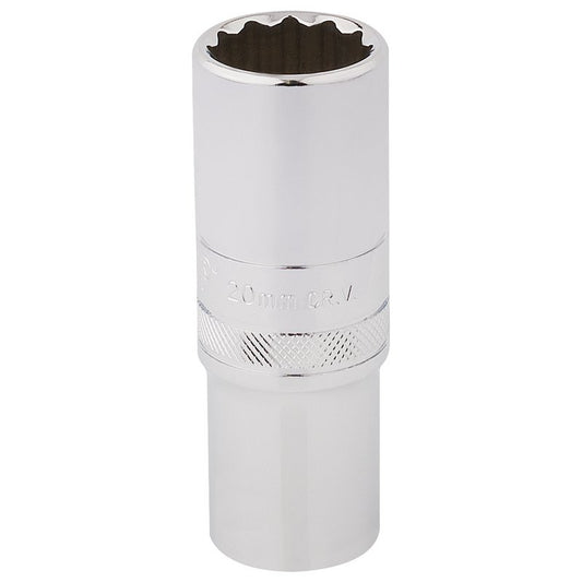 Draper Expert HI-TORQ® 12 Point Deep Socket, 1/2" Sq. Dr., 20mm