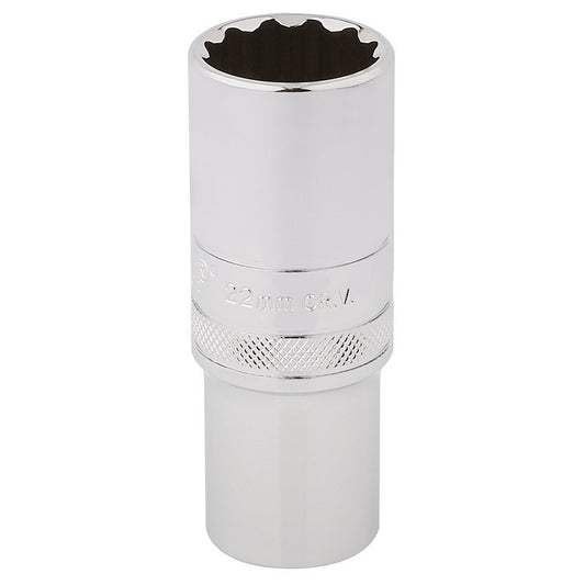 Draper Expert HI-TORQ® 12 Point Deep Socket, 1/2" Sq. Dr., 22mm