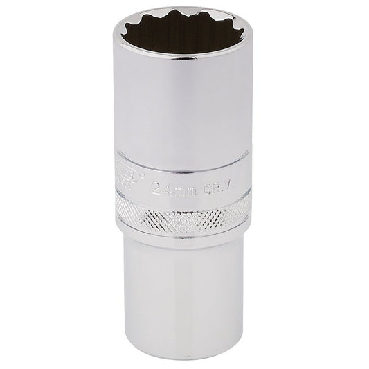 Draper Expert HI-TORQ® 12 Point Deep Socket, 1/2" Sq. Dr., 24mm