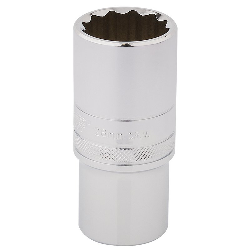 Draper Expert HI-TORQ® 12 Point Deep Socket, 1/2" Sq. Dr., 26mm
