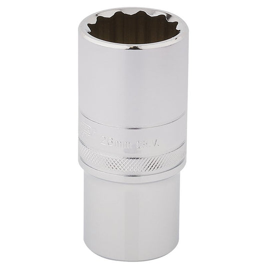 Draper Expert HI-TORQ® 12 Point Deep Socket, 1/2" Sq. Dr., 26mm