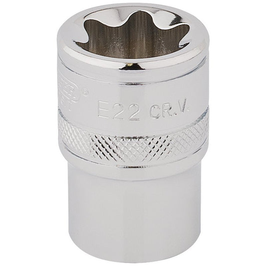 Draper Expert TX-STAR® Socket, 1/2" Sq. Dr., E22
