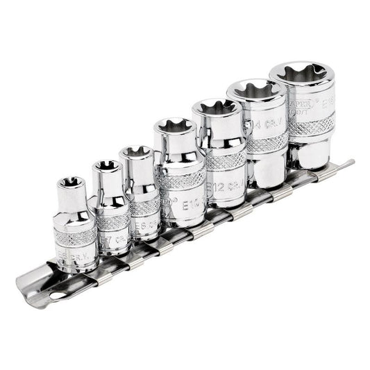 Draper Expert TX-STAR® Socket Set, 1/4" and 3/8" Sq. Dr. (7 Piece)