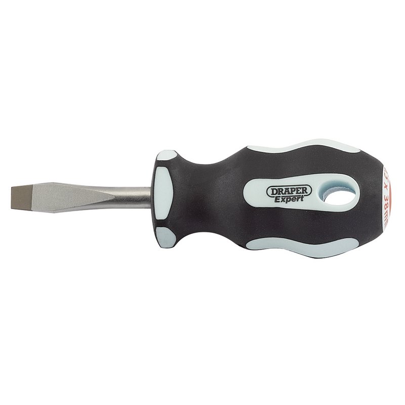 Draper Expert Plain Slot Soft Grip Screwdriver, 6.5 x 38mm