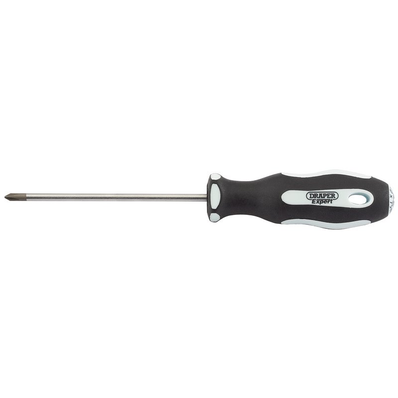 Draper Expert Cross Slot Soft Grip Screwdriver, No.0 x 75mm