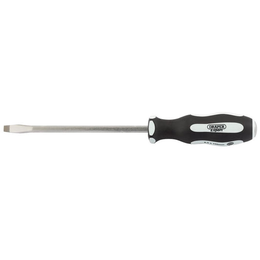 Draper Expert 'Pound Thru' Plain Slot Soft Grip Screwdriver, 6.5 x 150mm