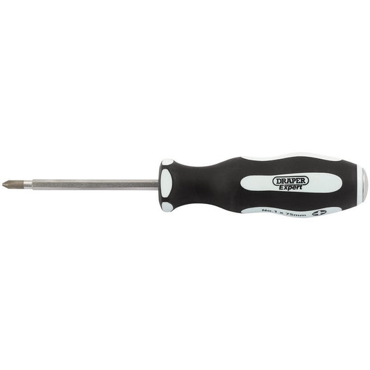 Draper Expert 'Pound Thru' Cross Slot Soft Grip Screwdriver, No.1 x 75mm