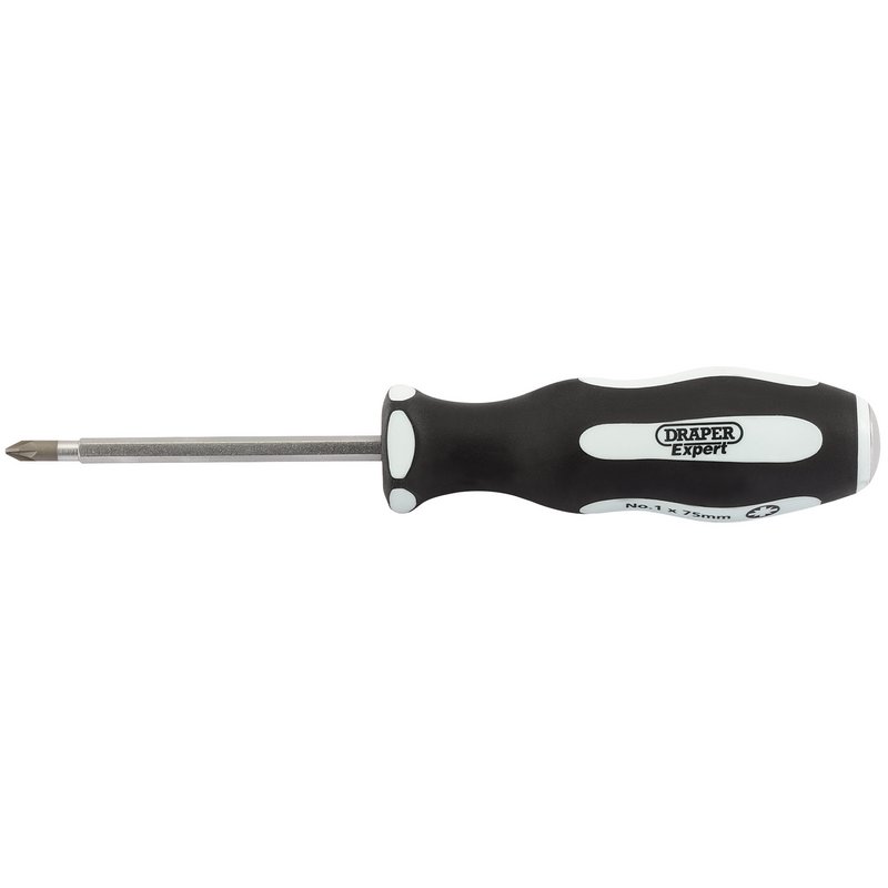 Draper Expert 'Pound Thru' PZ TYPE Soft Grip Screwdriver, No.1 x 75mm