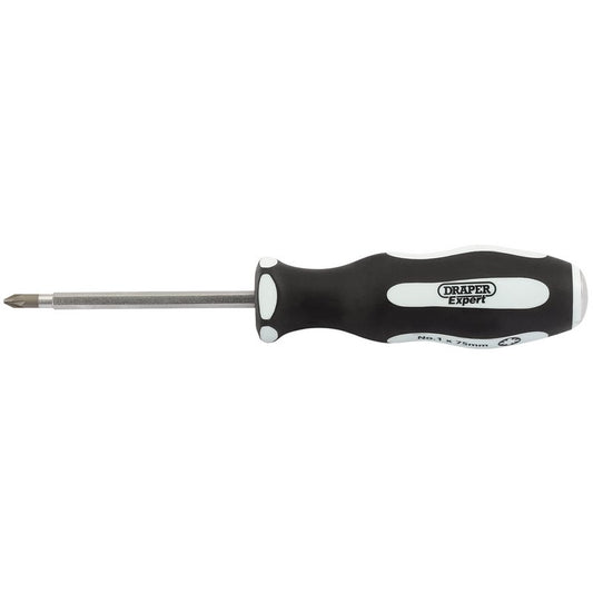 Draper Expert 'Pound Thru' PZ TYPE Soft Grip Screwdriver, No.1 x 75mm
