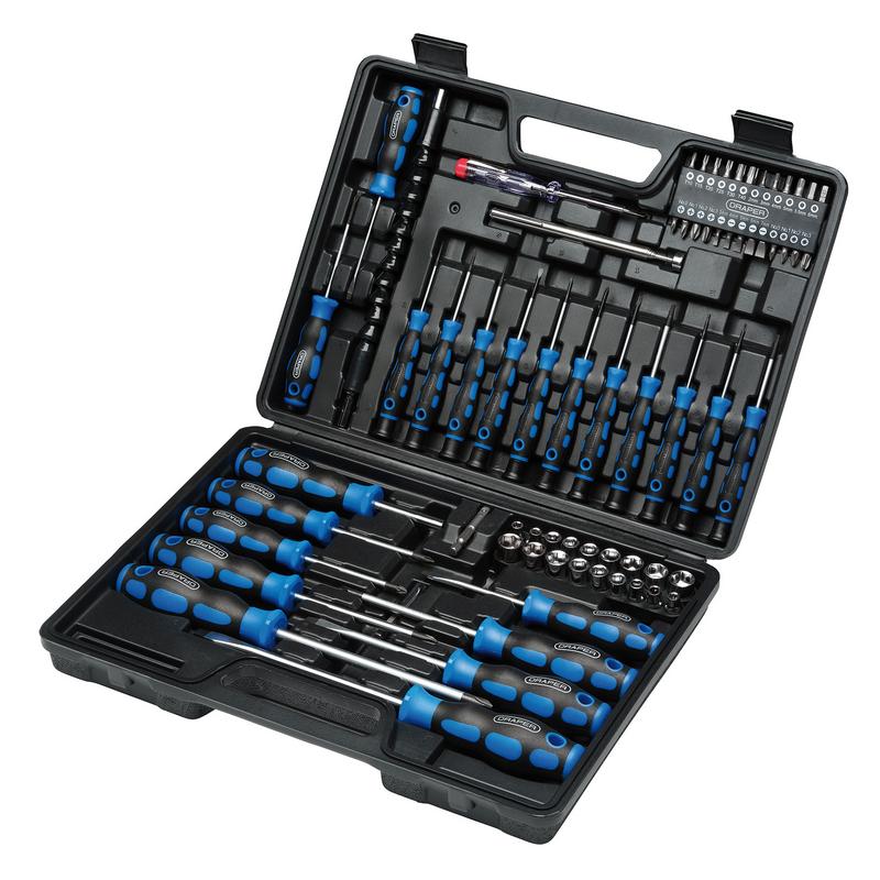 Screwdriver, Socket and Bit Set, Blue (70 Piece)