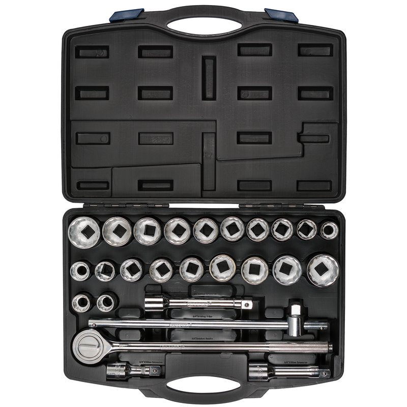 Draper HI-TORQ® Combined MM/AF Socket Set, 3/4" Sq. Dr., Black (26 Piece)