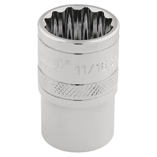 Draper Expert HI-TORQ® 12 Point Socket, 3/8" Sq. Dr., 11/16"