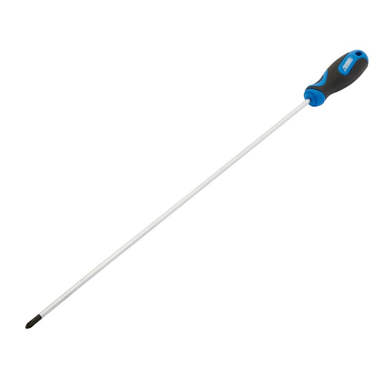 Extra Long Reach Soft Grip Cross Slot Screwdriver, No.2 x 450mm