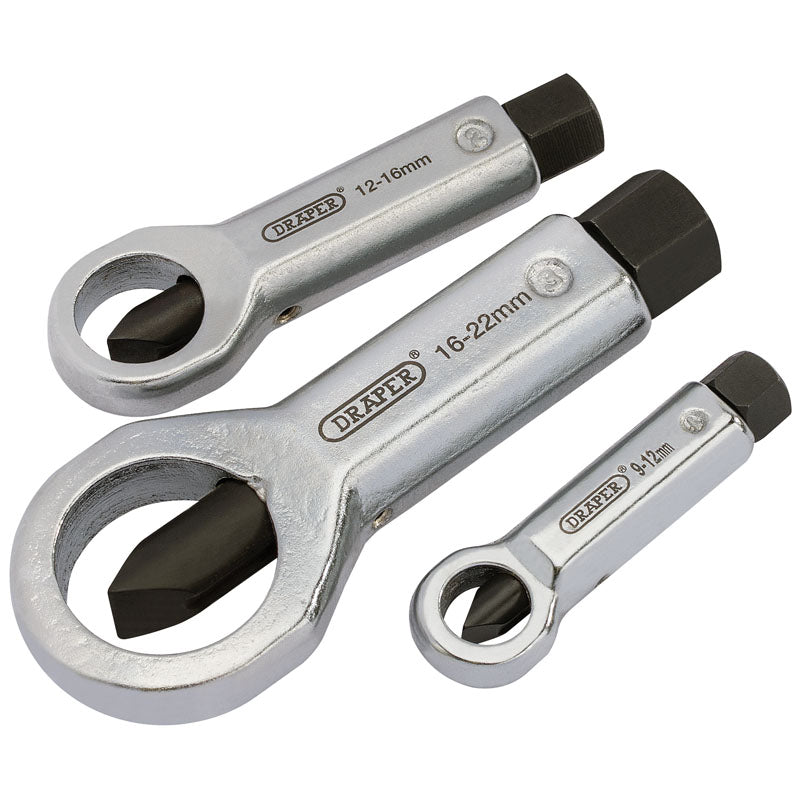 Draper Nut Splitter Set, 9 - 22mm (3 Piece)