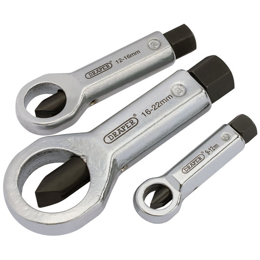 Draper Nut Splitter Set, 9 - 22mm (3 Piece)