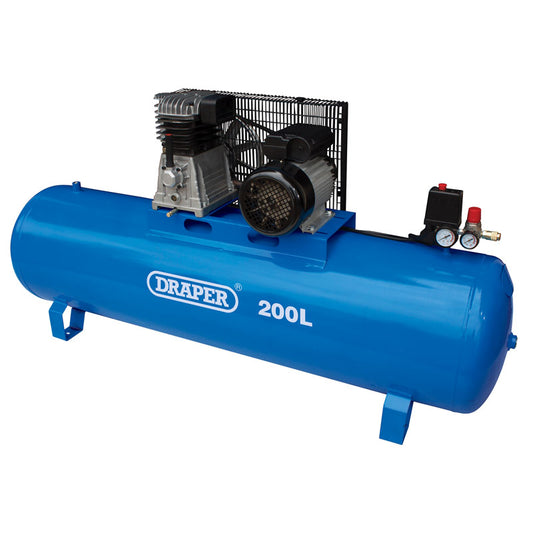 Draper Stationary Belt-Driven Air Compressor, 200L, 2.2kW