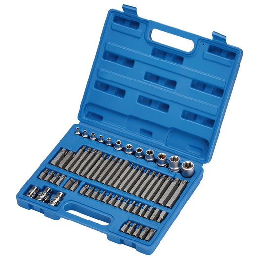 Draper Expert Mechanics Socket and Bit Set, 3/8, 1/2" Sq. Dr. (61 Piece)