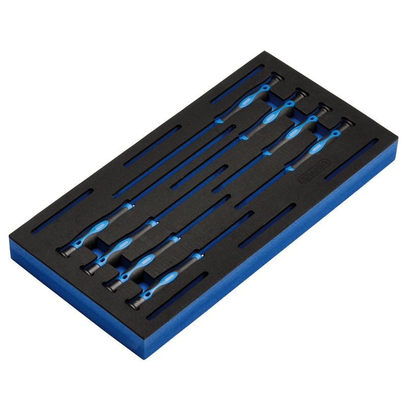 Extra Long Precision Screwdriver Set in 1/4 Drawer EVA Insert Tray (8 Piece)