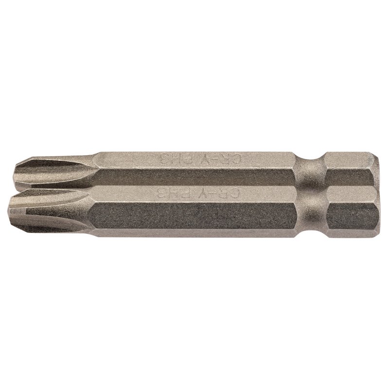 Cross Slot Insert Bit, 1/4" Hex, 50mm Long, No.3 (Pack of 2)