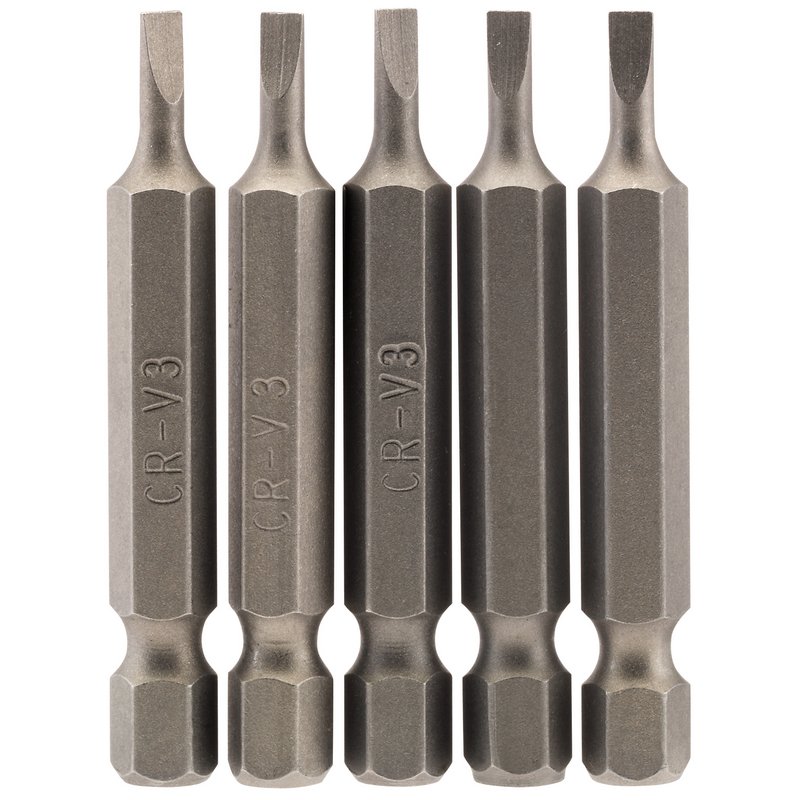 Plain Slot Insert Bit, 3mm, 1/4" Hex, 50mm Long (Pack of 5)