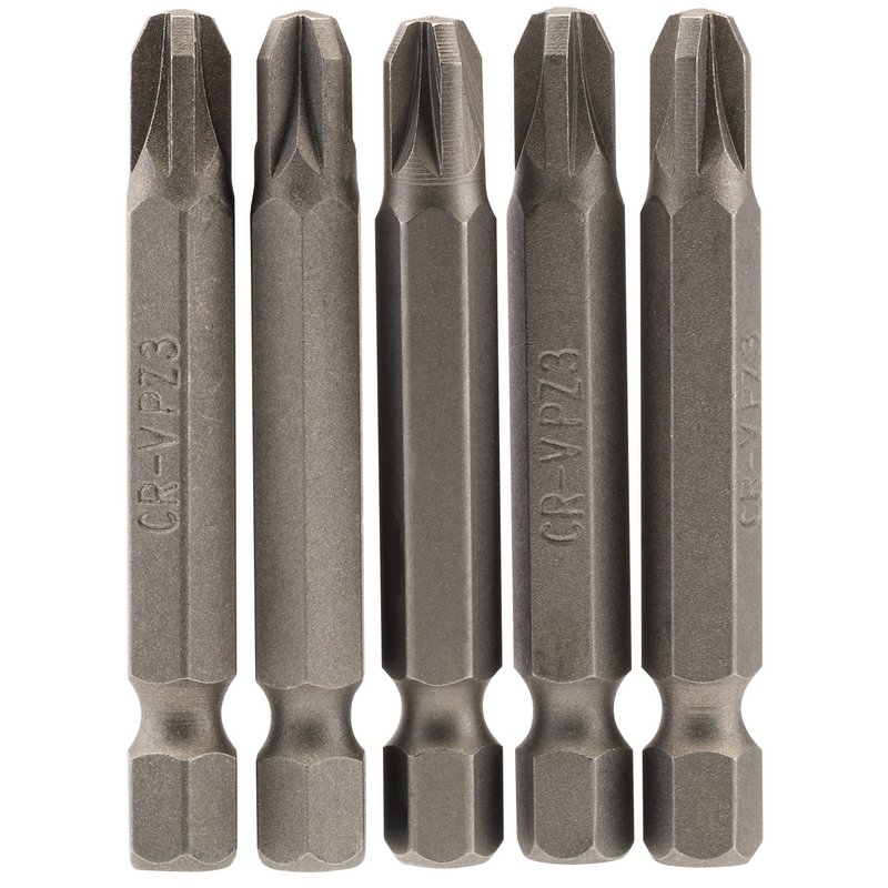 PZ Type Insert Bit, 1/4" Hex, 50mm Long, No.3 (Pack of 5)