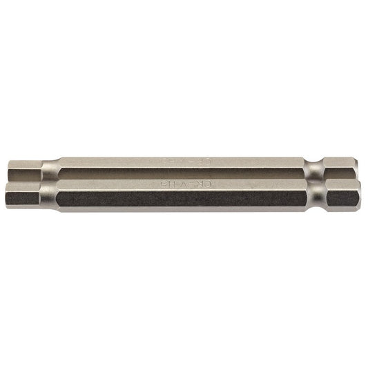 Hexagonal Insert Bit, 5mm, 1/4" Hex, 75mm Long (Pack of 2)
