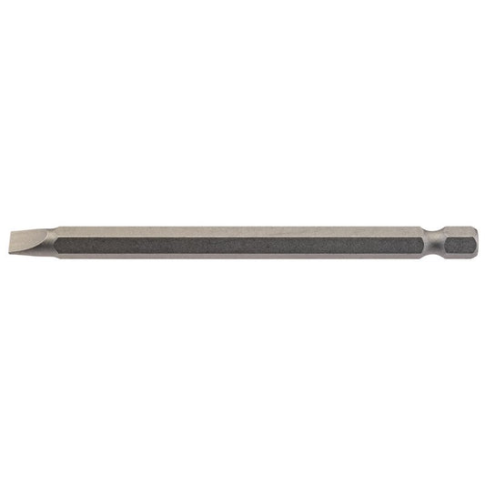 Plain Slot Insert Bit, 6mm, 1/4" Hex, 100mm Long (Pack of 1)