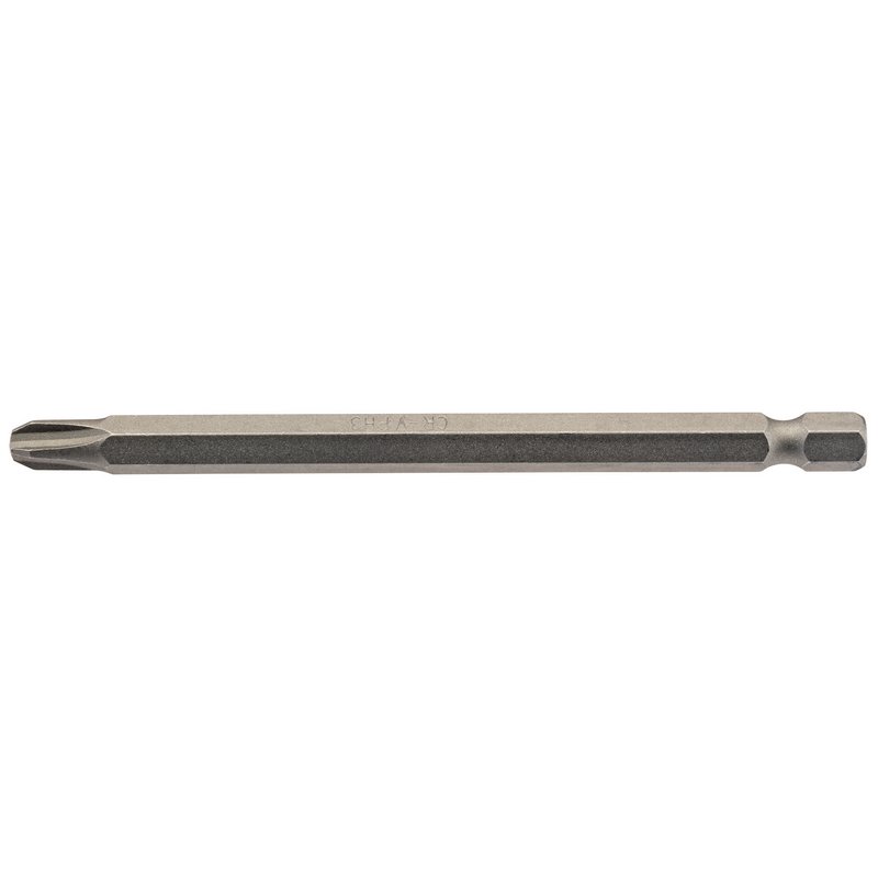 Cross Slot Insert Bit, 1/4" Hex, 100mm Long, No.3 (Pack of 1)