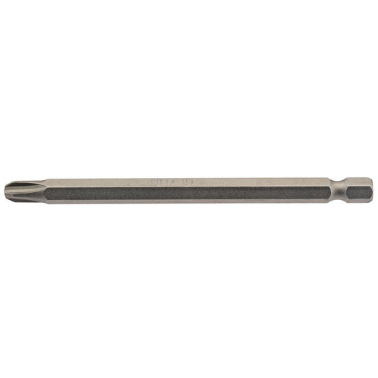 Cross Slot Insert Bit, 1/4" Hex, 100mm Long, No.3 (Pack of 1)