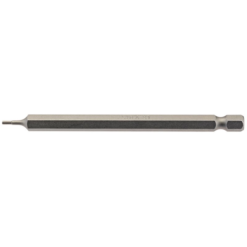 Hexagonal Insert Bit, 1.5mm, 1/4" Hex, 100mm Long (Pack of 1)