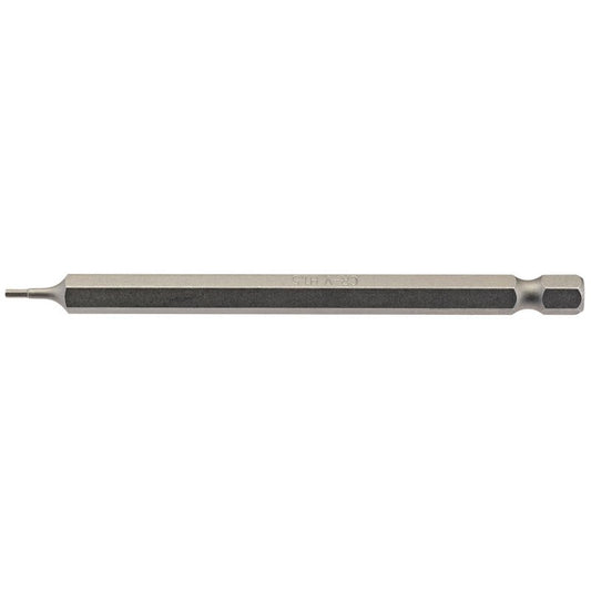 Hexagonal Insert Bit, 1.5mm, 1/4" Hex, 100mm Long (Pack of 1)