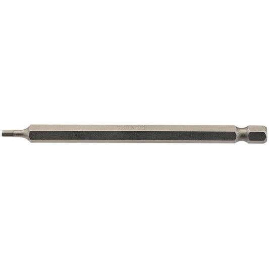 Hexagonal Insert Bit, 2.5mm, 1/4" Hex, 100mm Long (Pack of 1)