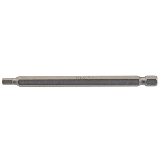 Hexagonal Insert Bit, 4mm, 1/4" Hex, 100mm Long (Pack of 1)
