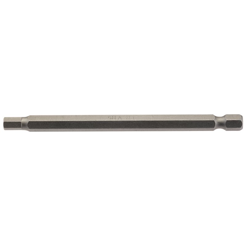 Hexagonal Insert Bit, 5mm, 1/4" Hex, 100mm Long (Pack of 1)