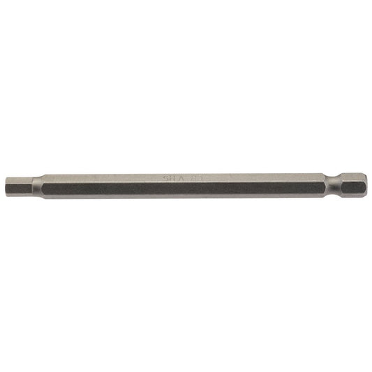 Hexagonal Insert Bit, 5mm, 1/4" Hex, 100mm Long (Pack of 1)