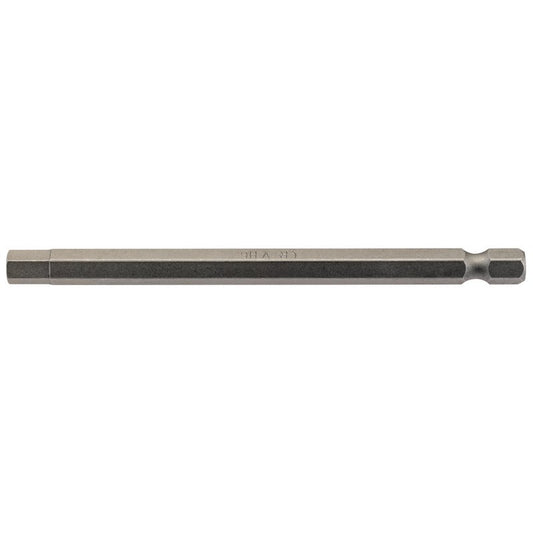 Hexagonal Insert Bit, 6mm, 1/4" Hex, 100mm Long (Pack of 1)