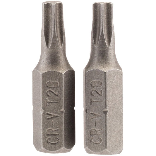 Draper TX-STAR® Insert Bit, 1/4" Hex, 25mm Long, T20 (Pack of 2)