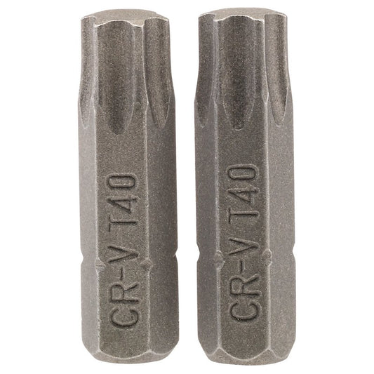 Draper TX-STAR® Insert Bit, 1/4" Hex, 25mm Long, T40 (Pack of 2)
