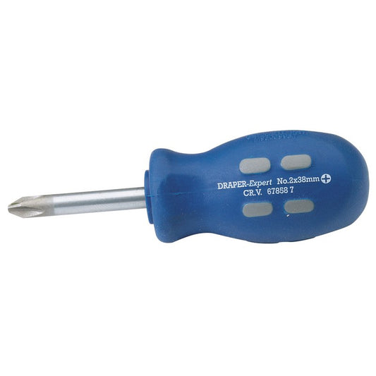 Draper Expert Cross Slot Mechanics Screwdriver, 38mm, No.2 (Sold Loose)
