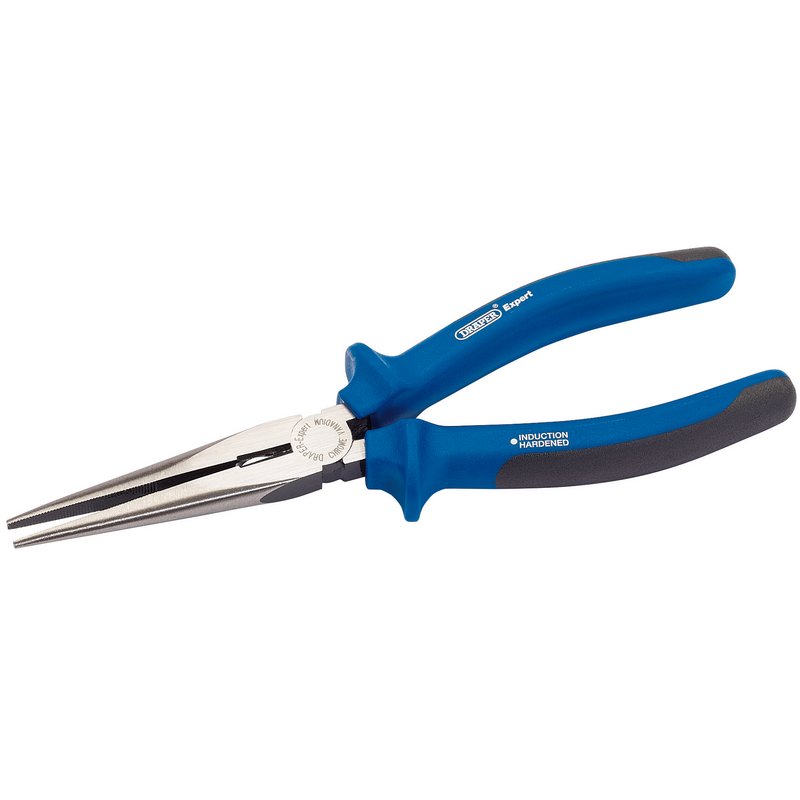 Draper Expert Heavy Duty Soft Grip Long Nose Pliers, 200mm